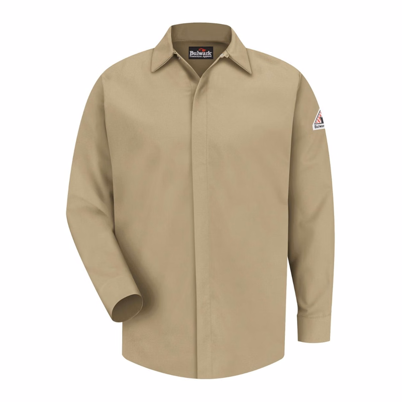 Men's Concealed-Gripper Pocketless Work Shirt - SLS2