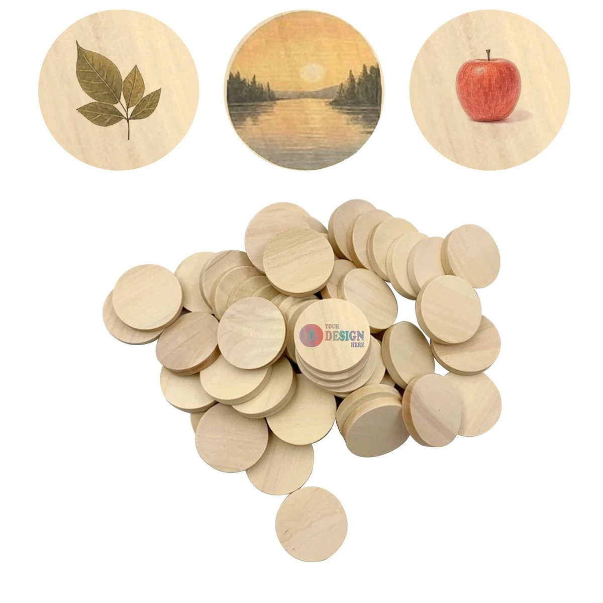 Custom Wood Round Advertising Coin 1