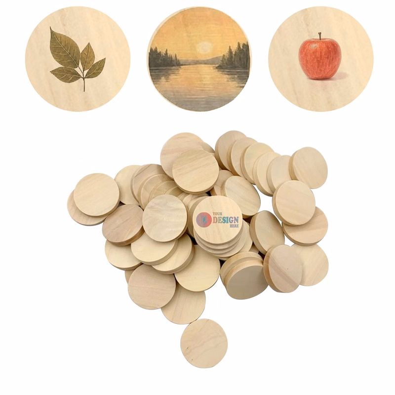 Custom Wood Round Advertising Coin