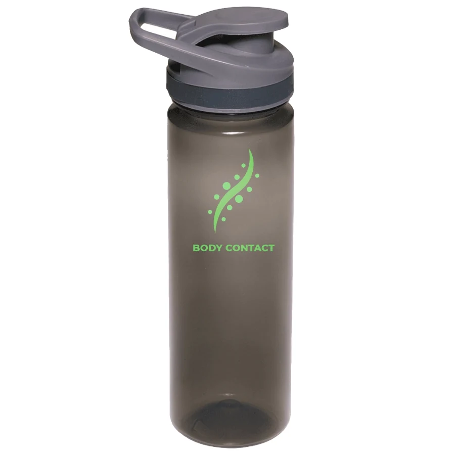 Plastic Sports Water Bottle with Flip Lid - Carry Handle, 22 1