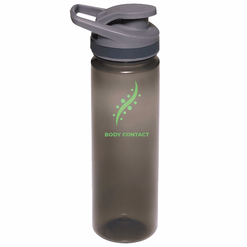 Plastic Sports Water Bottle with Flip Lid - Carry Handle, 22