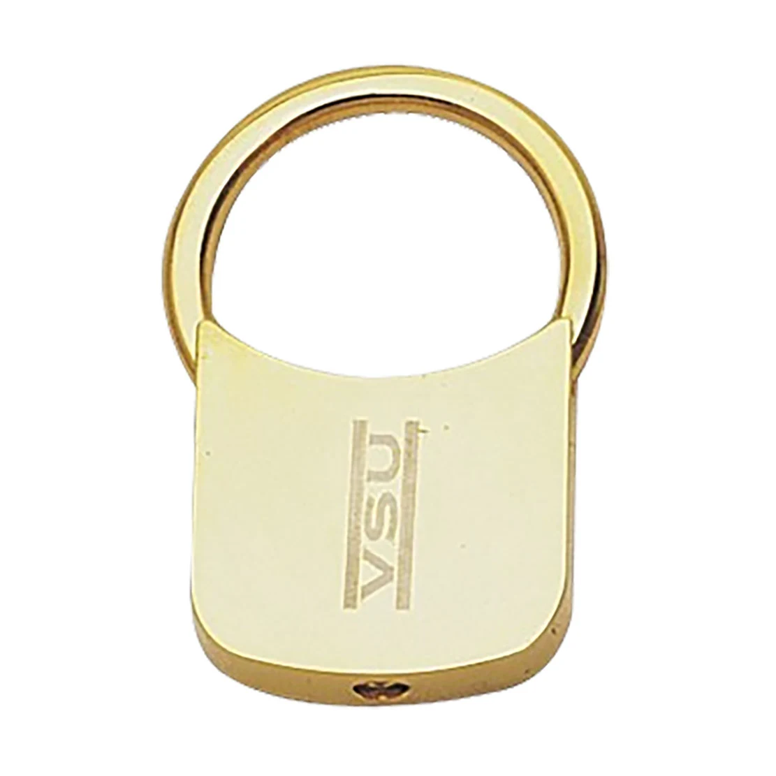 BRASS KEYRING W/ SQUARE BOTTOM & ROUNDED CORNER 1