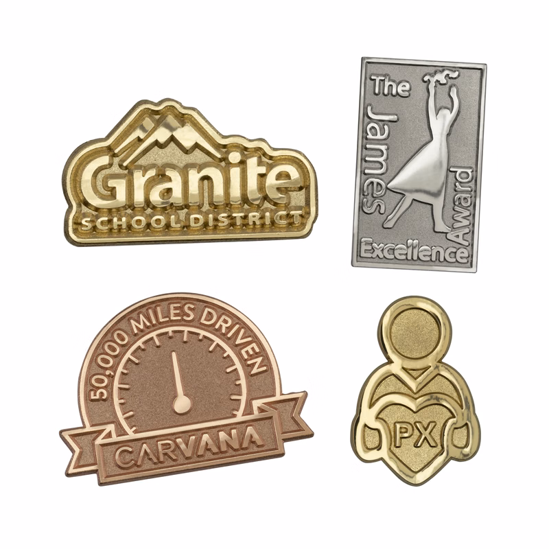 Custom Die Struck Sandblast & Polished Lapel Pins (1")