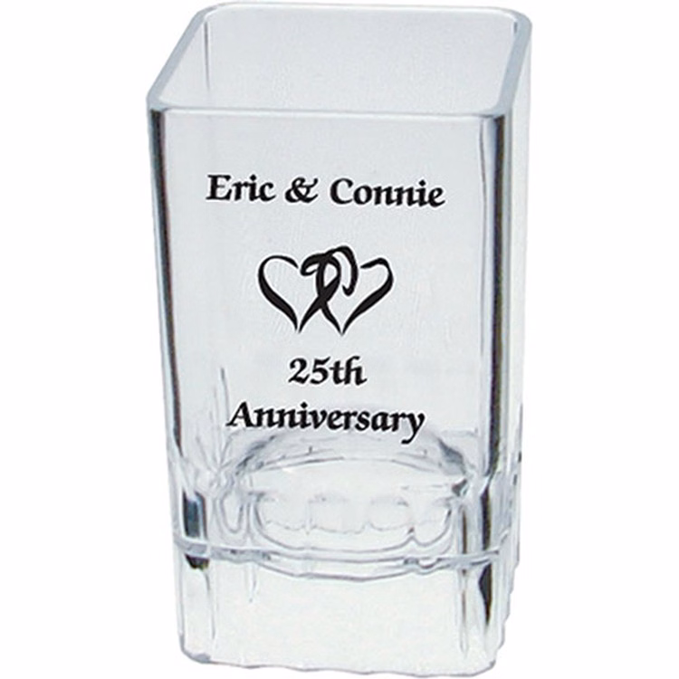2oz Plastic Fluted Square Shot Glass
