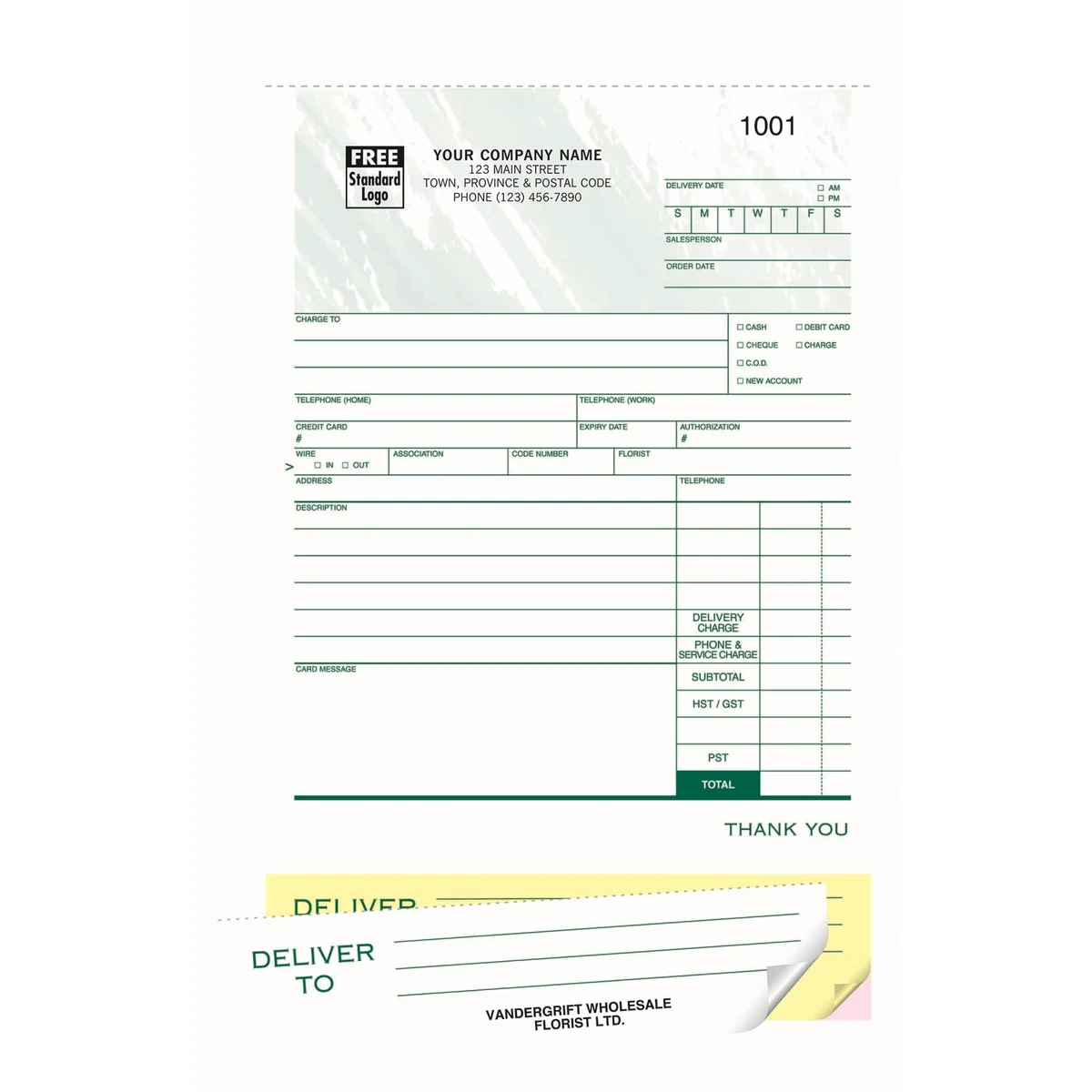 Florist Delivery Sales Order Forms 1