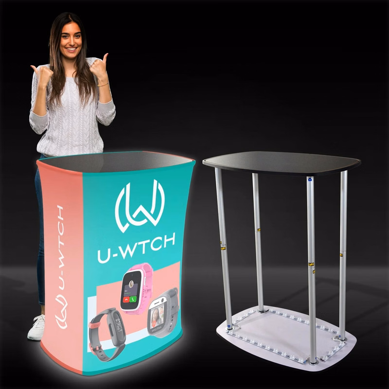 Backlit Custom Square Trade Show Podium