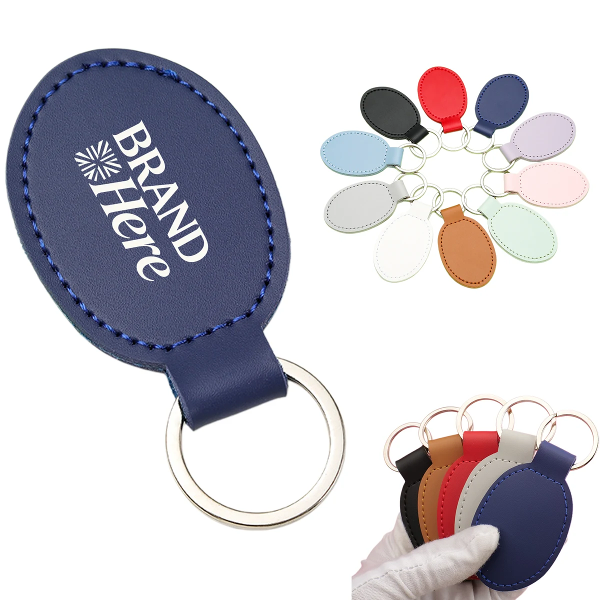 Oval PU keychain 1
