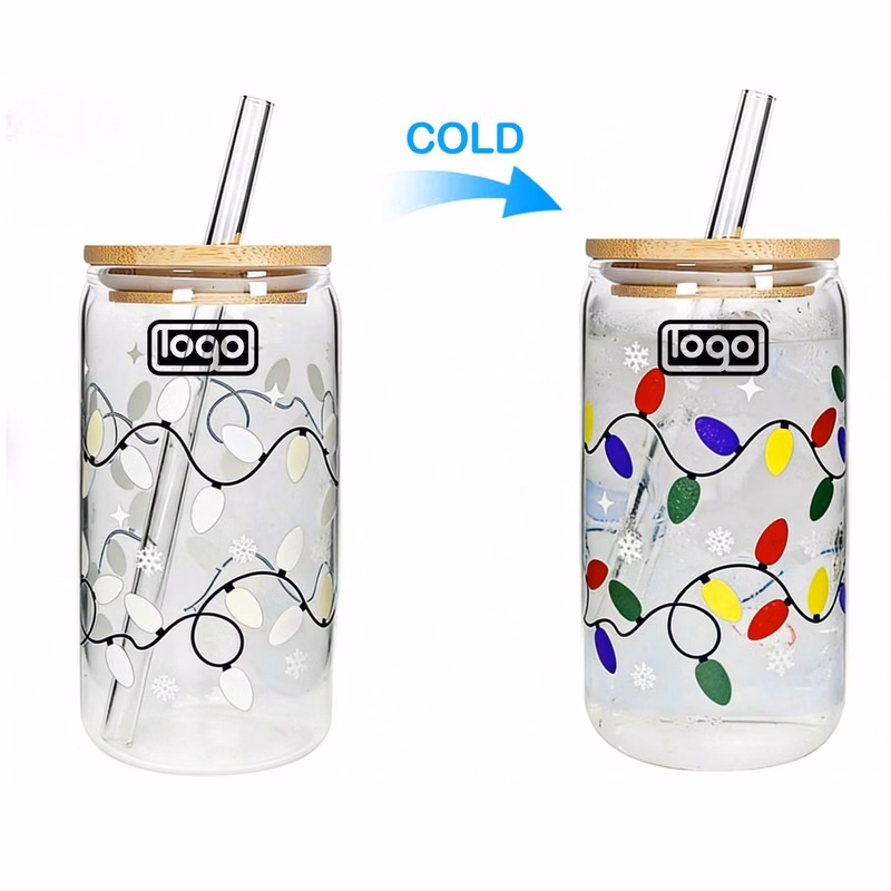 16oz Cold Sensitive Color Changing Glass Cup