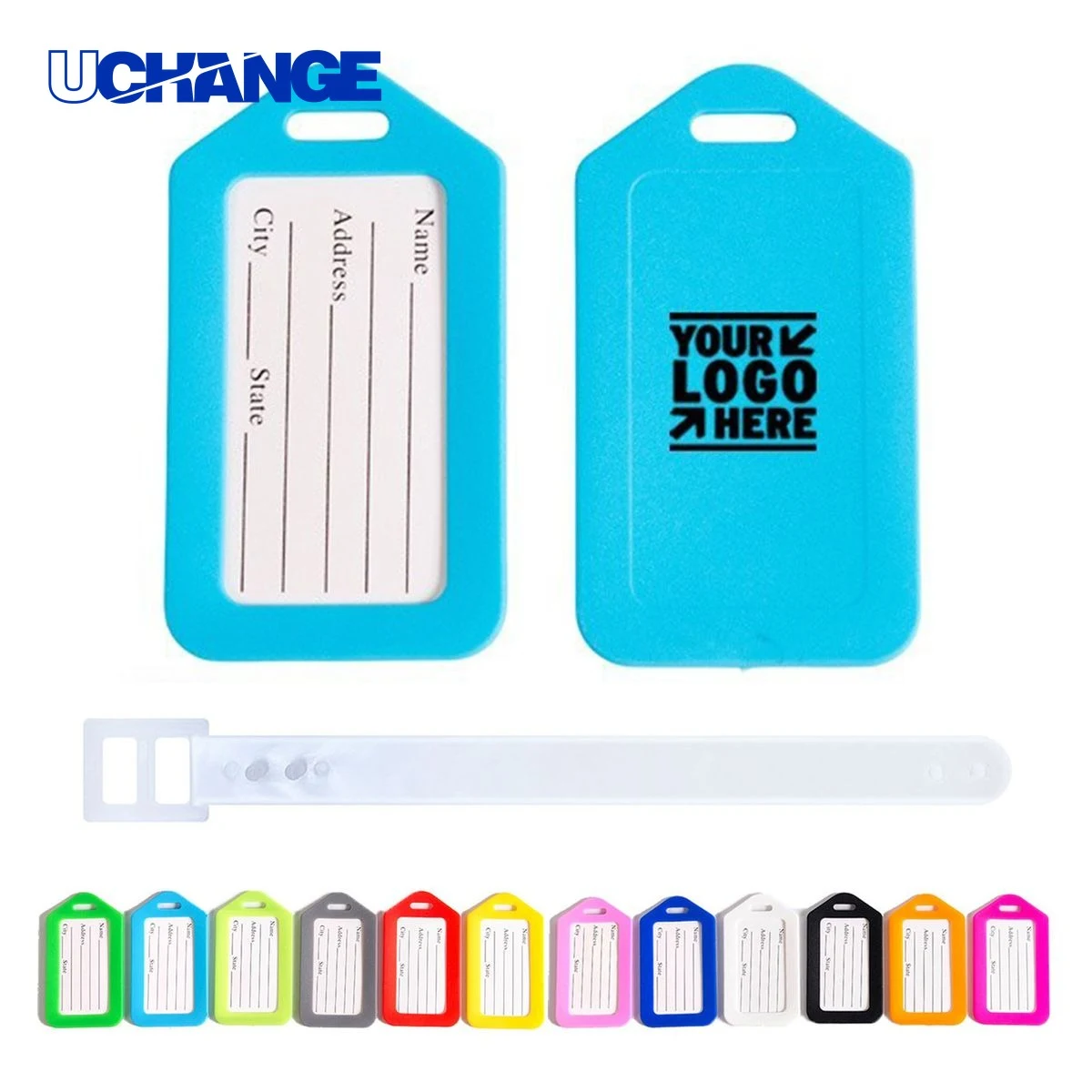 Plastic Luggage ID Tag with Strap 1