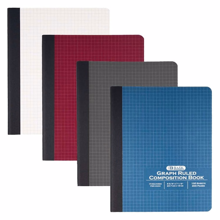 Composition Book - Quad-Ruled Assorted