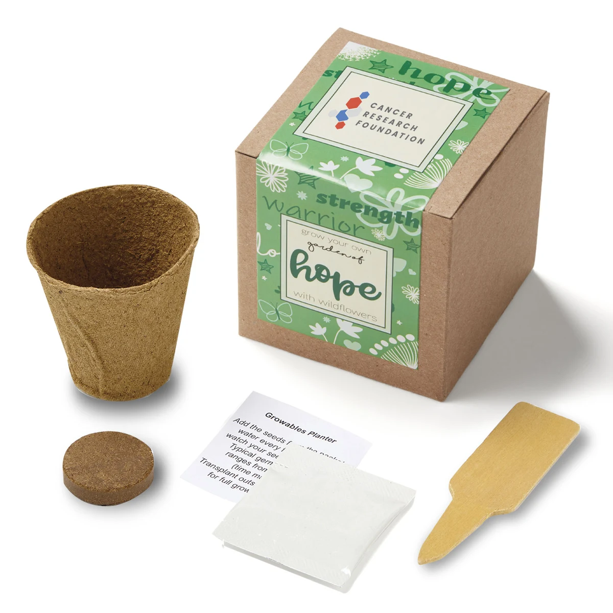 Gray Garden of Hope Planter in Kraft Gift Box 1