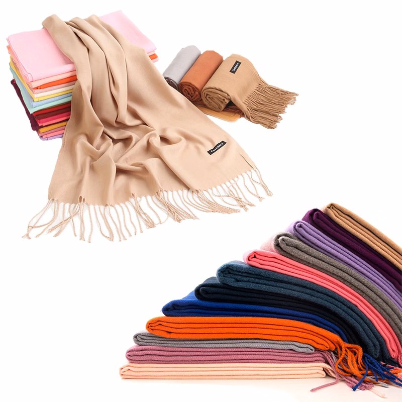 Soft Cashmere Scarf w/Fringes MOQ 50 PCS
