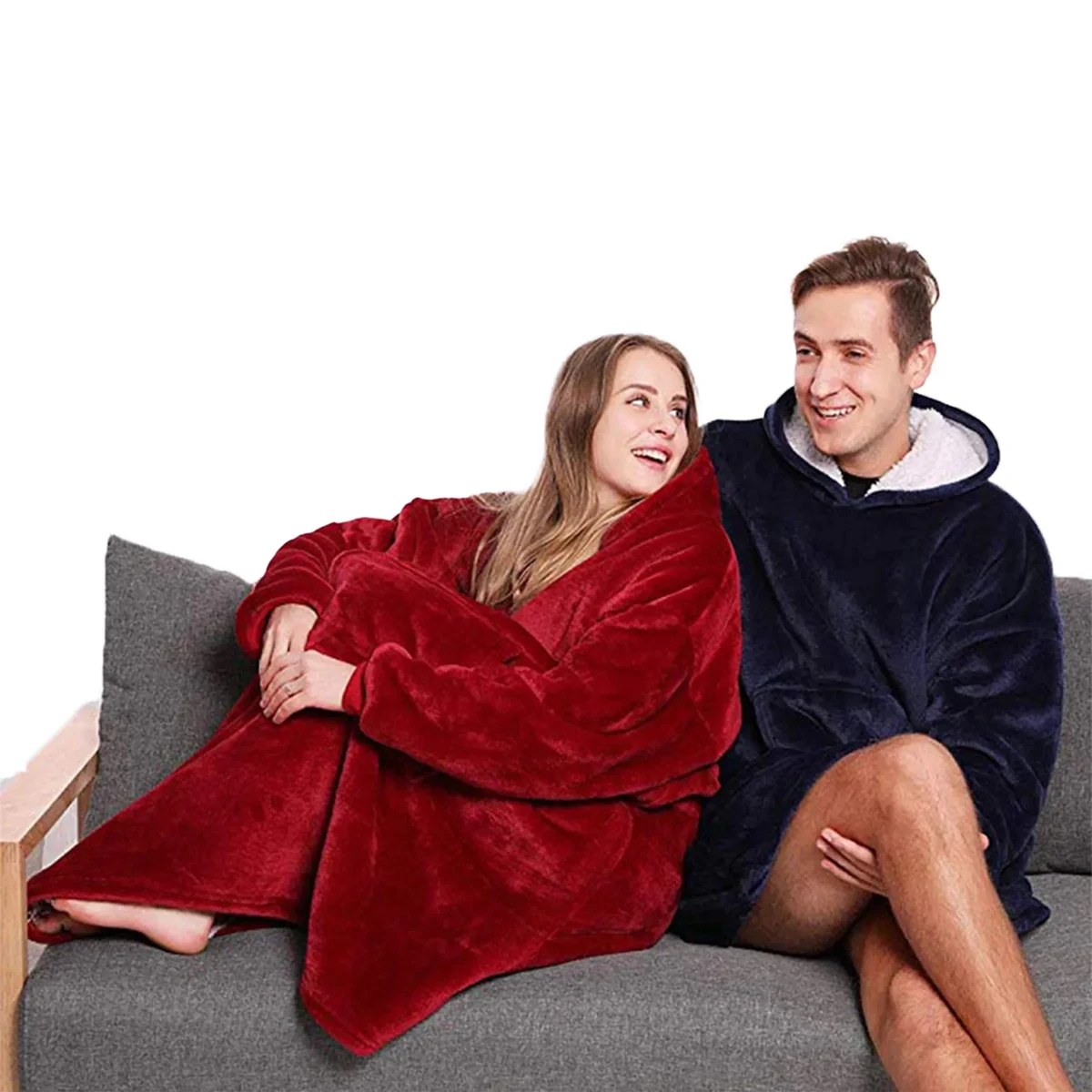 Fleece Thick Pullover Blanket, custom hoodie or sweatshirt with logo imprint 1