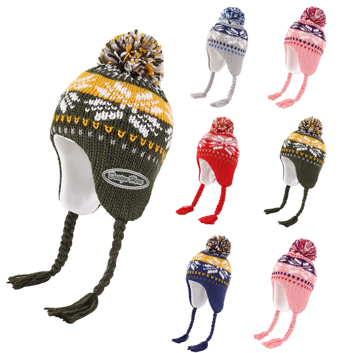 Kids' Knit Beanie with Pom for Winter Warmth 1