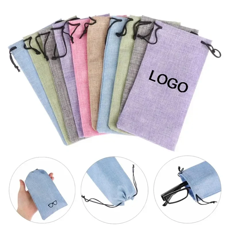 Linen Glasses Cleaning Cloth Pouch 1
