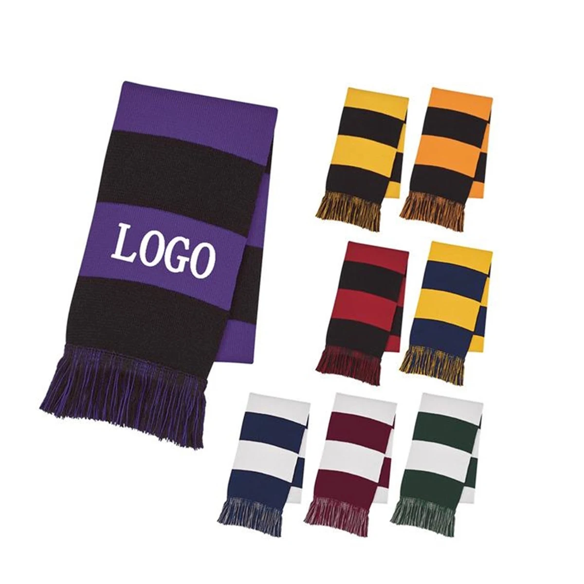 Winter Knit Scarf With Fringe 1