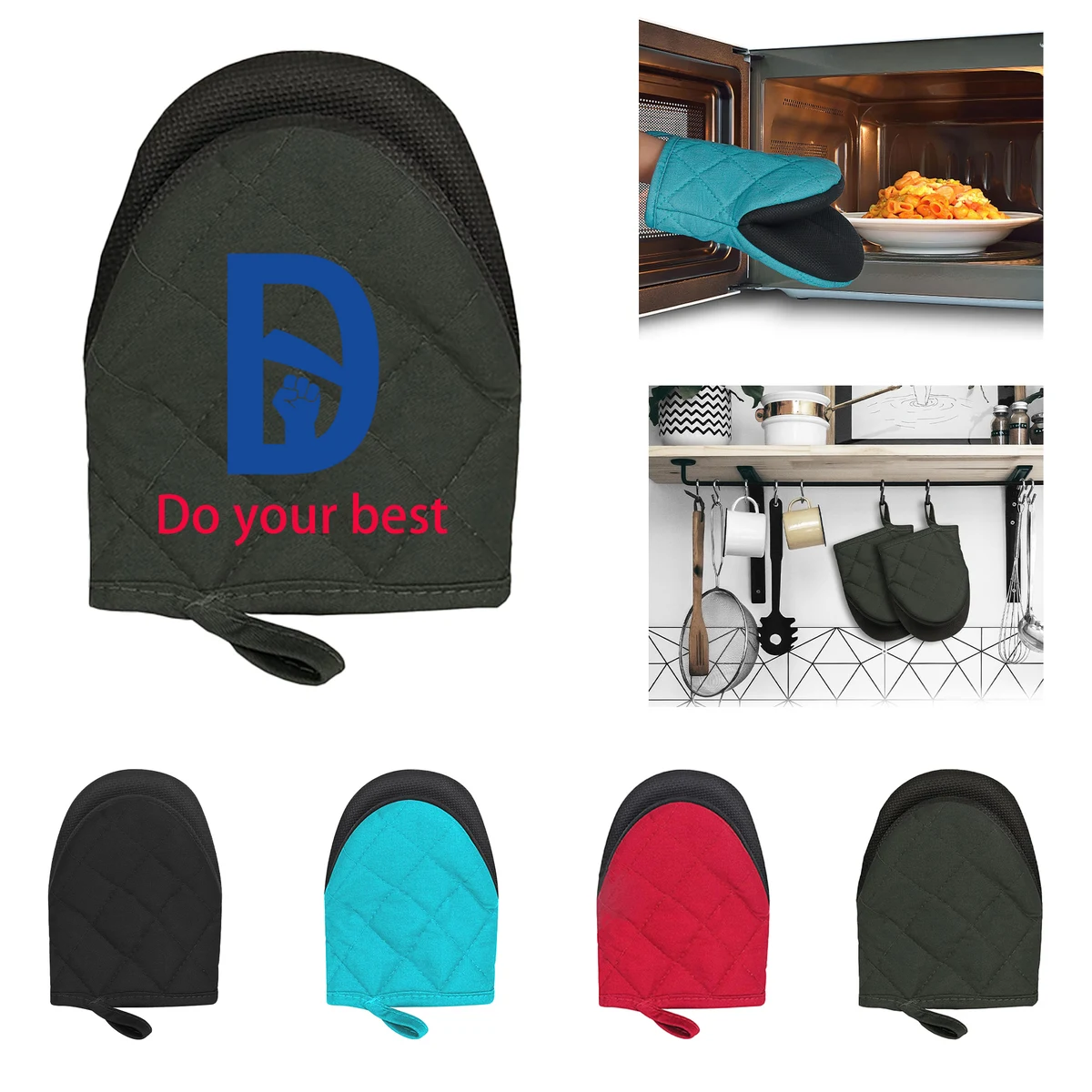 MOQ 50 Heat Resistant Silicone Kitchen Oven Mitt 1