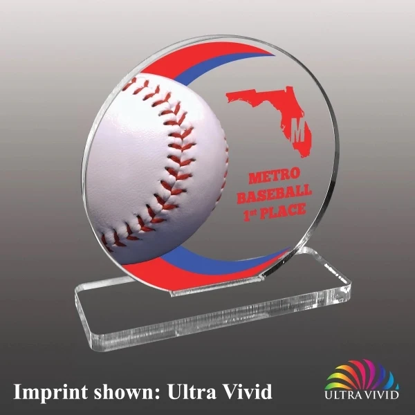 Baseball Themed Acrylic Award - Ultra Vivid Color 1