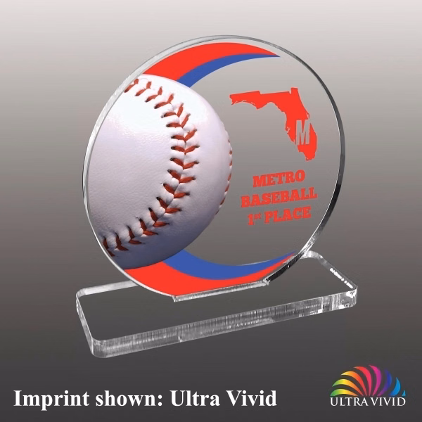 Baseball Themed Acrylic Award - Ultra Vivid Color