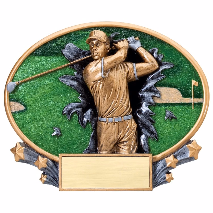 Golf Male Xplosion Oval Resin Award