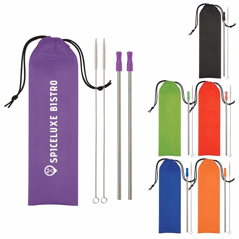 2-Pack Stainless Steel Straw Kit