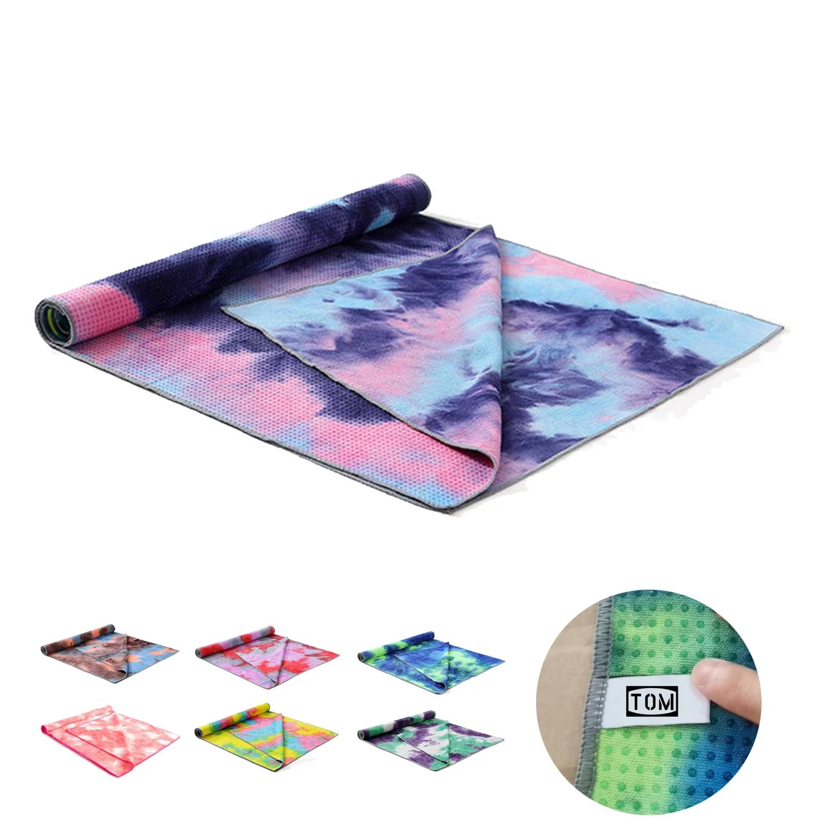 Tie Dye Microfiber Resin Pellet Anti-Slip Yoga Mat Cover 1