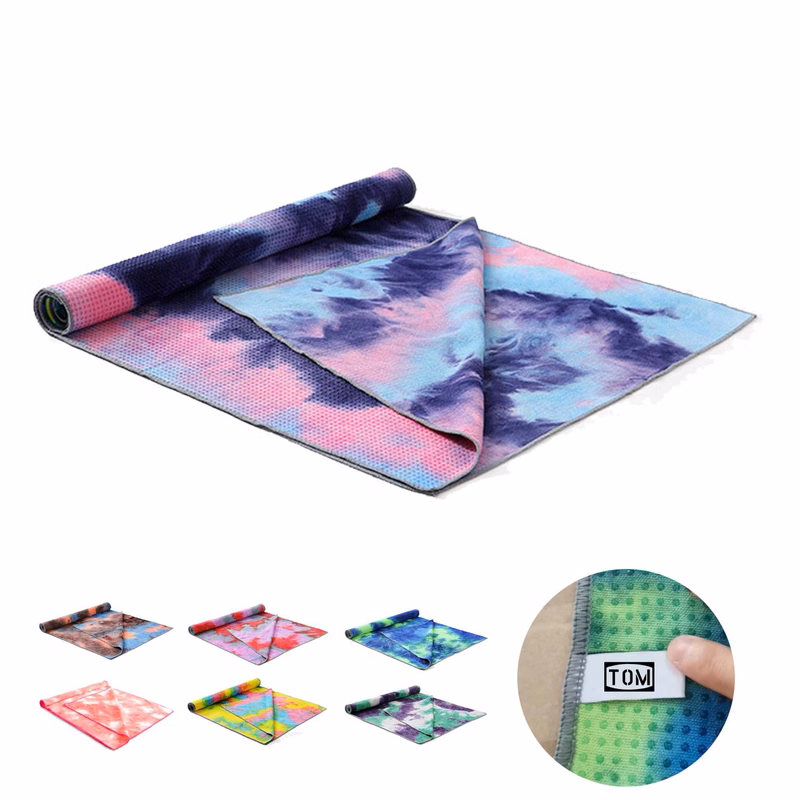 Tie Dye Microfiber Resin Pellet Anti-Slip Yoga Mat Cover