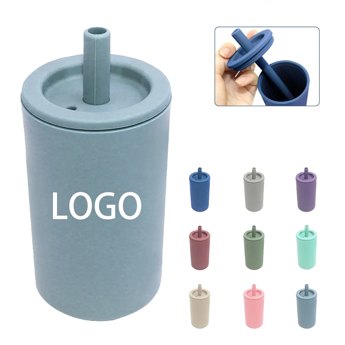 7oz Silicone Toddler Smoothie Cups with Straw 1