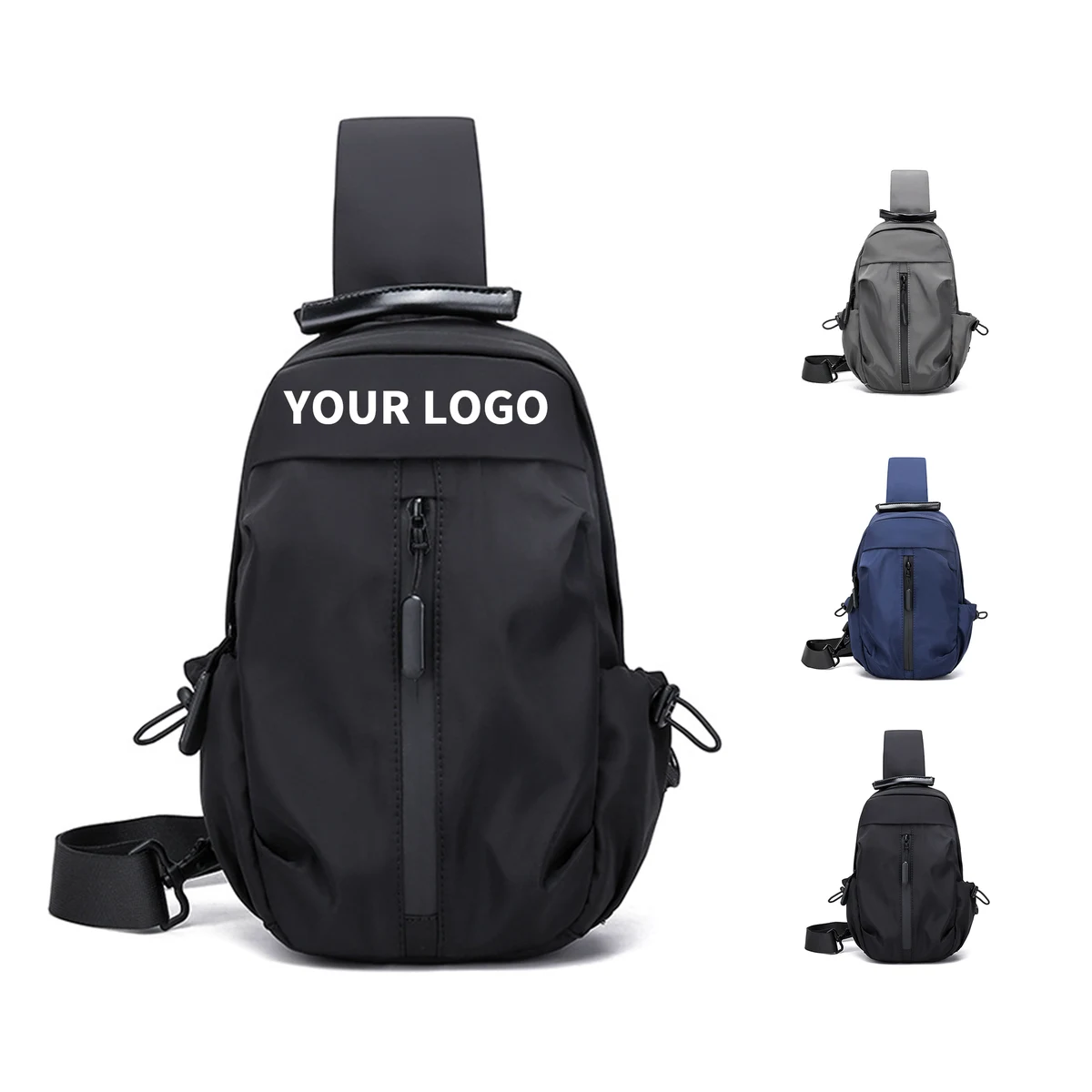Water Resistant Crossbody Shoulder Bag With USB Port 11.8" 1