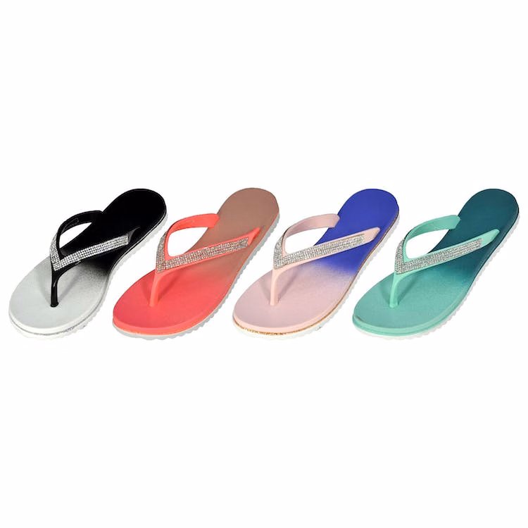 Women's Ombre Jewel Strap Flip Flops - Assorted Colors