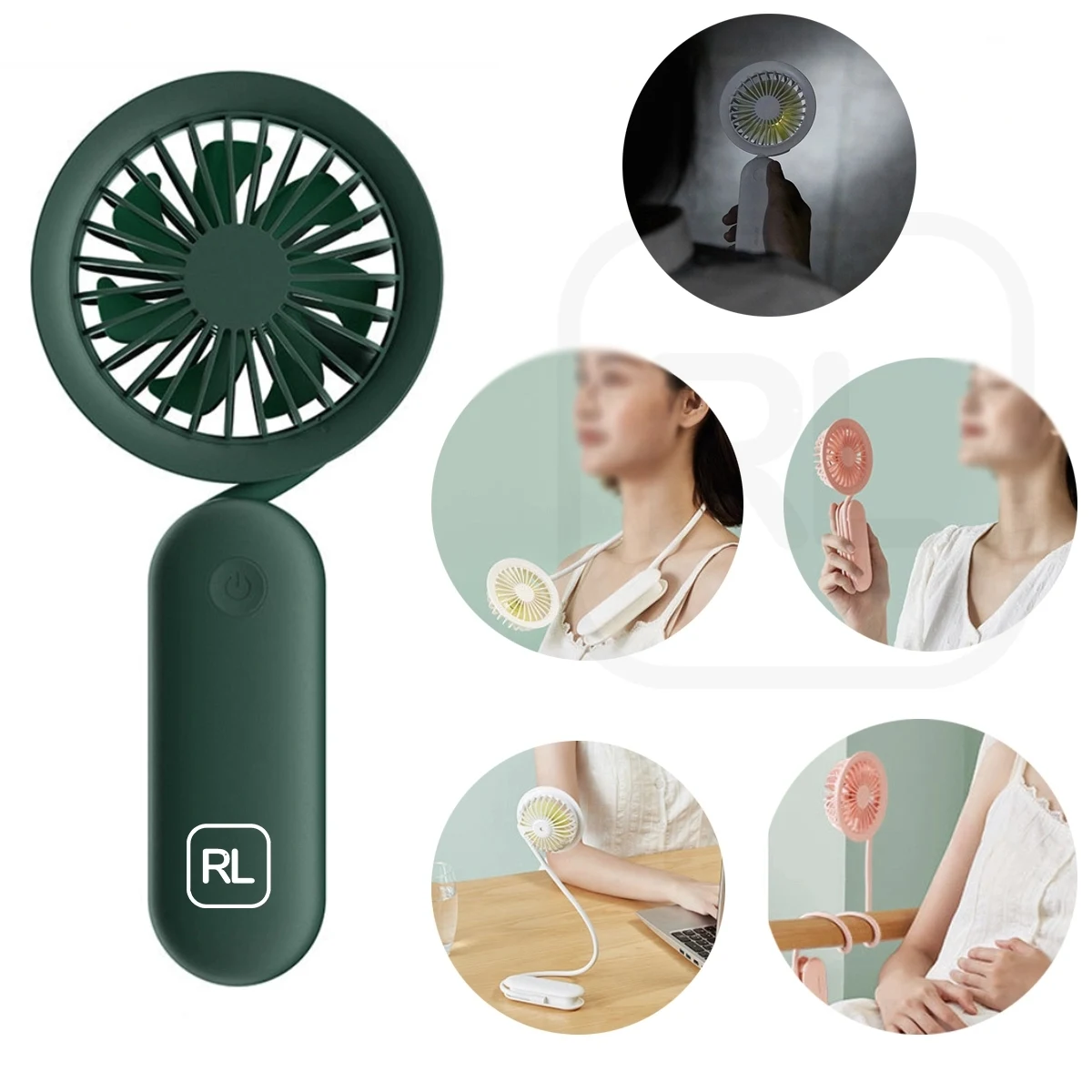 2000Mah Hands Free Portable Bladeless Neck Fan 1