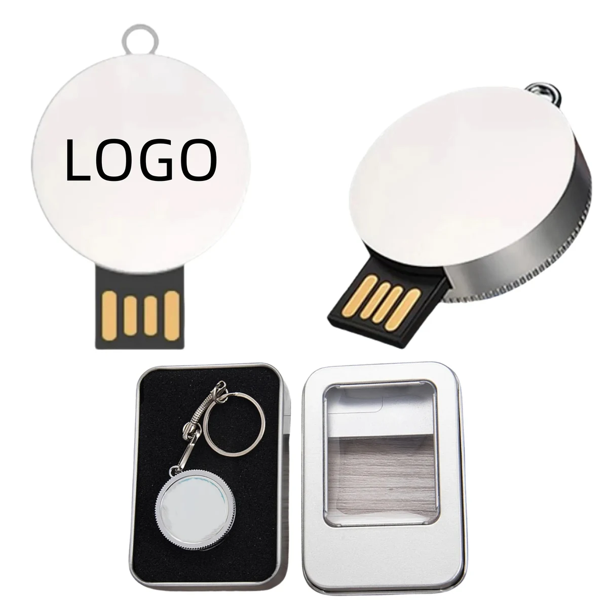 Custom Round School Emblem USB Flash Drive 1