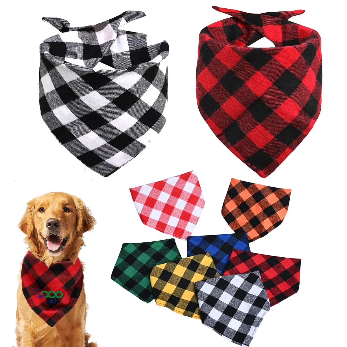 Pet Triangle Classic Plaid Scarves Dog Bandana 1