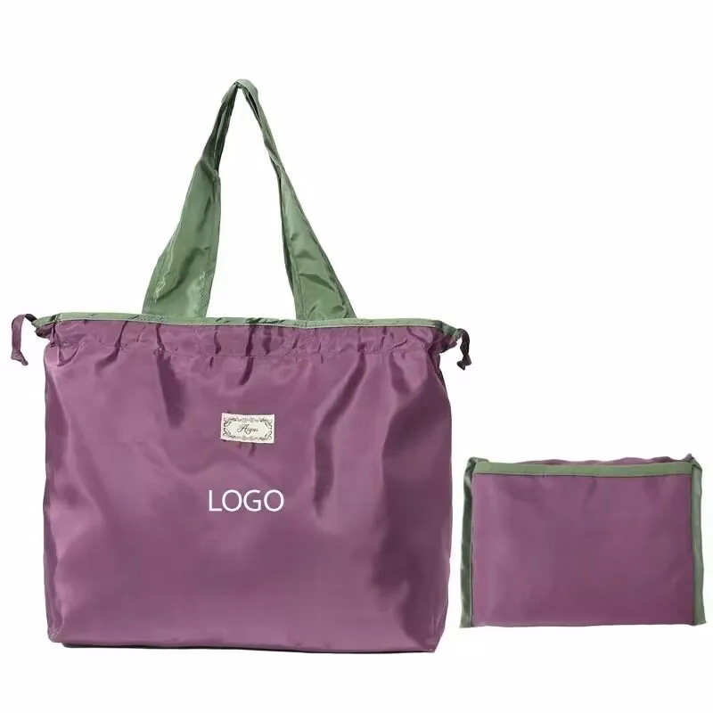 19.68 inch polyester drawstring foldable tote bag