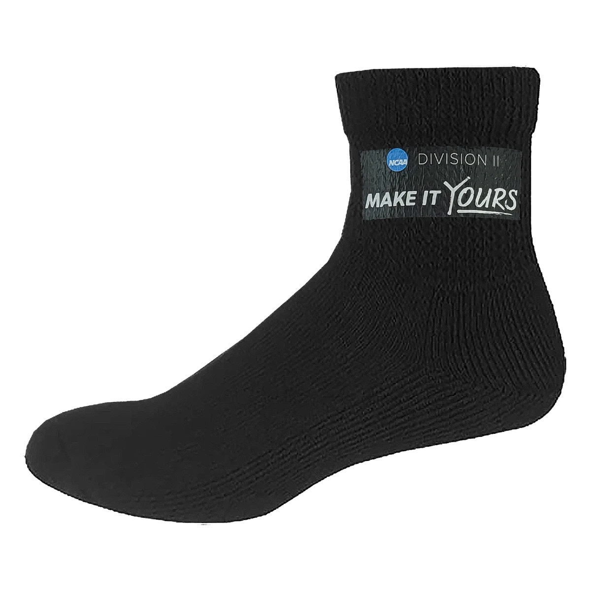 Non Binding Cotton Blend Athletic Quarter Socks with Oversized DTF 1
