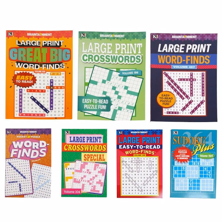 Large Print Puzzle Books - Seven Titles