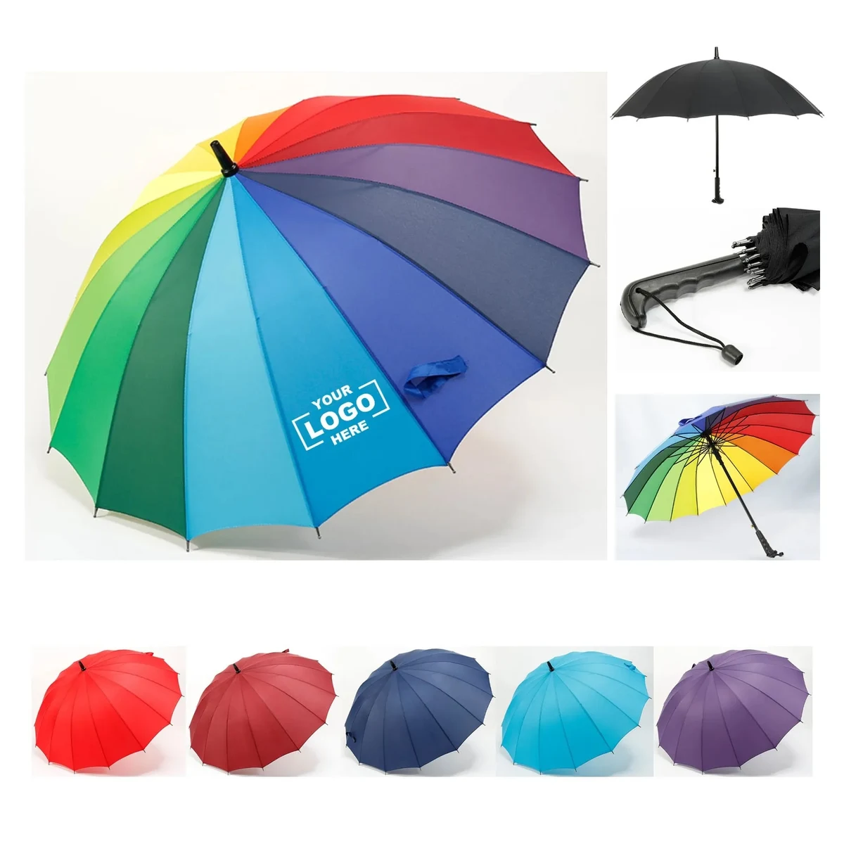 16 Ribs Rainbow Canopy Umbrella/Golf Umbrella 1