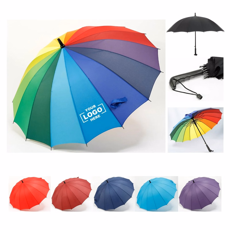 16 Ribs Rainbow Canopy Umbrella/Golf Umbrella