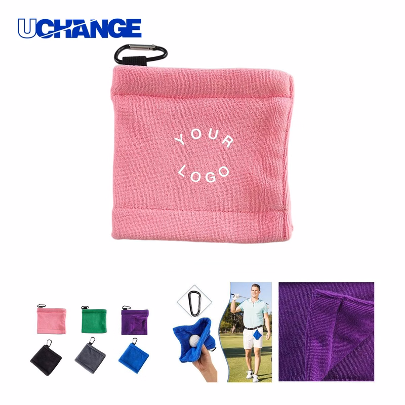 Golf Ball Towel Cleaning Towel with Heat Transfer Printing