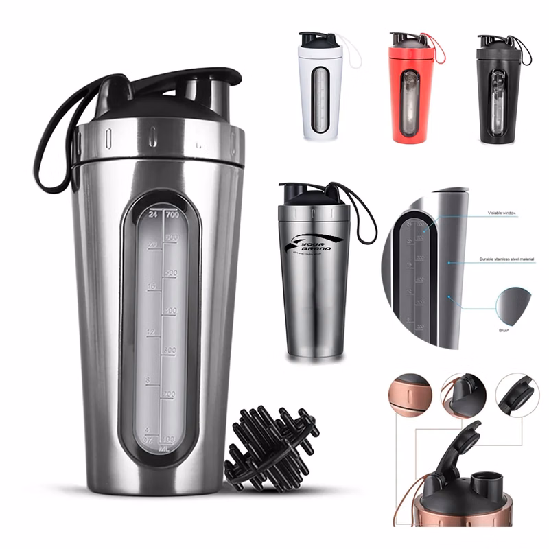 23oz Transparent scale Shaker Bottle Sports Water Cup