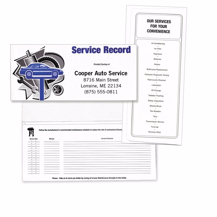 Auto Maintenance Document Folder