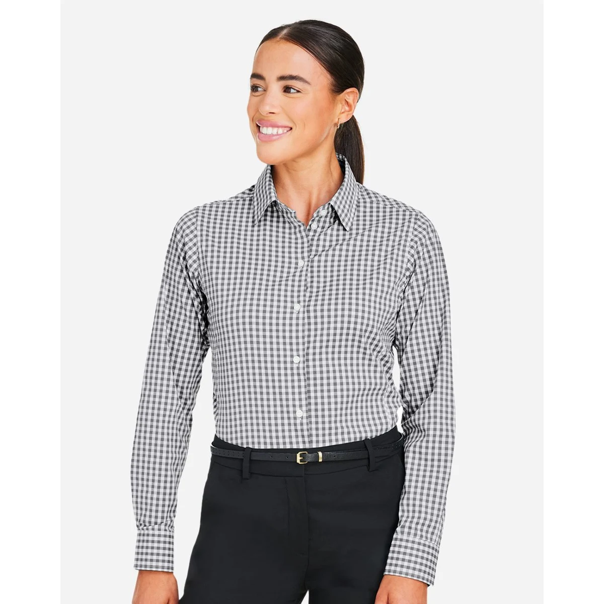 Women's CrownLux Performance® Gingham Dress Shirt - DG536W 1