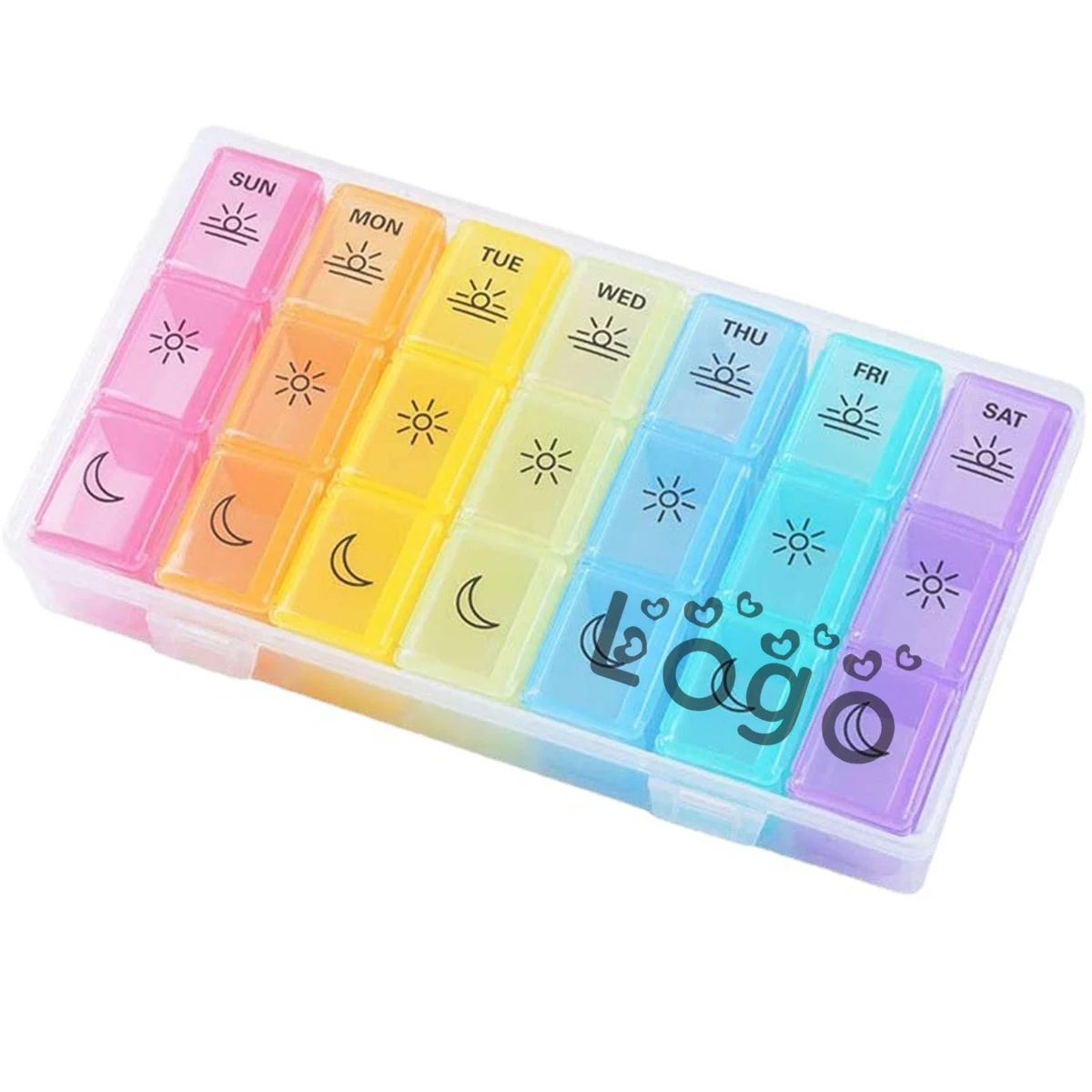 7-day Rainbow Travel Pill Box 1
