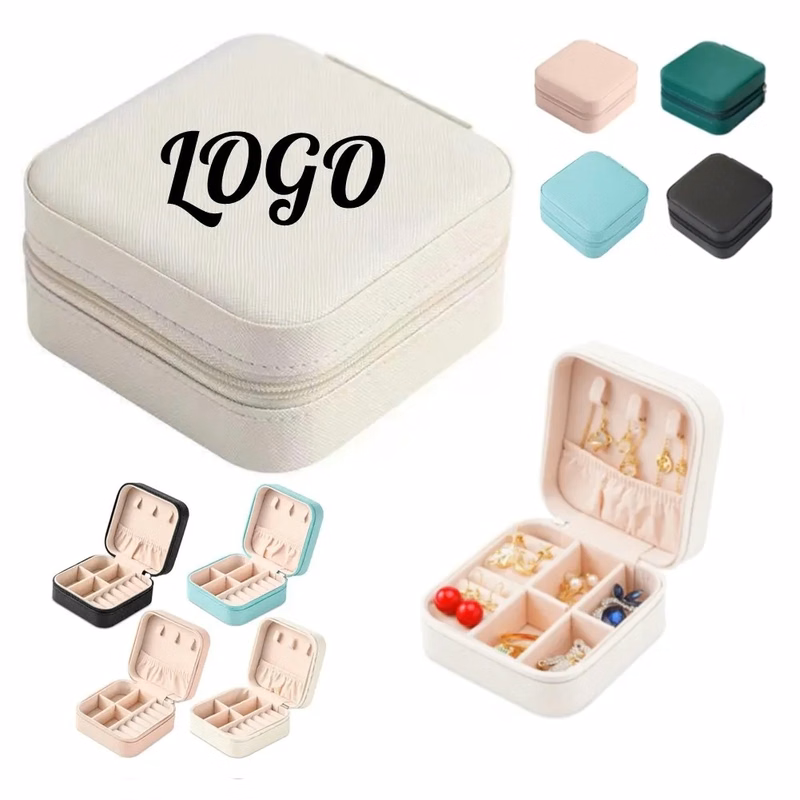 PU Zipper Jewelry Storage Box