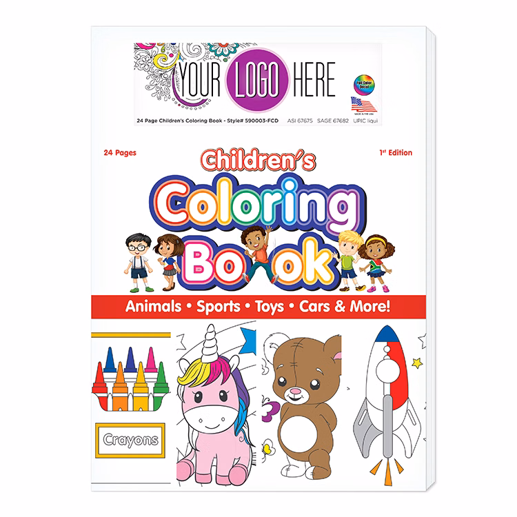 24 Page Children's Coloring Book - USA Made