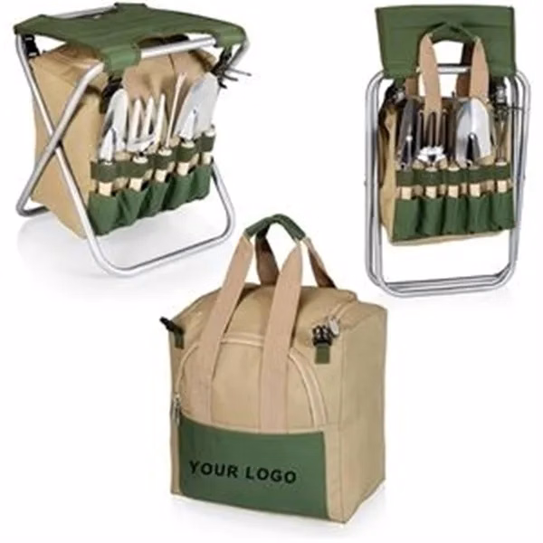 Folding Stool With Garden Tools
