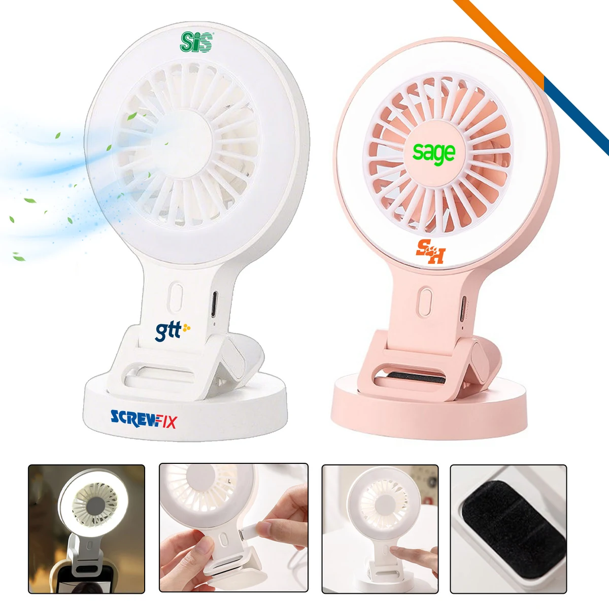 RenoGlow 2in1 LED Fill Light Clip On Fan 1