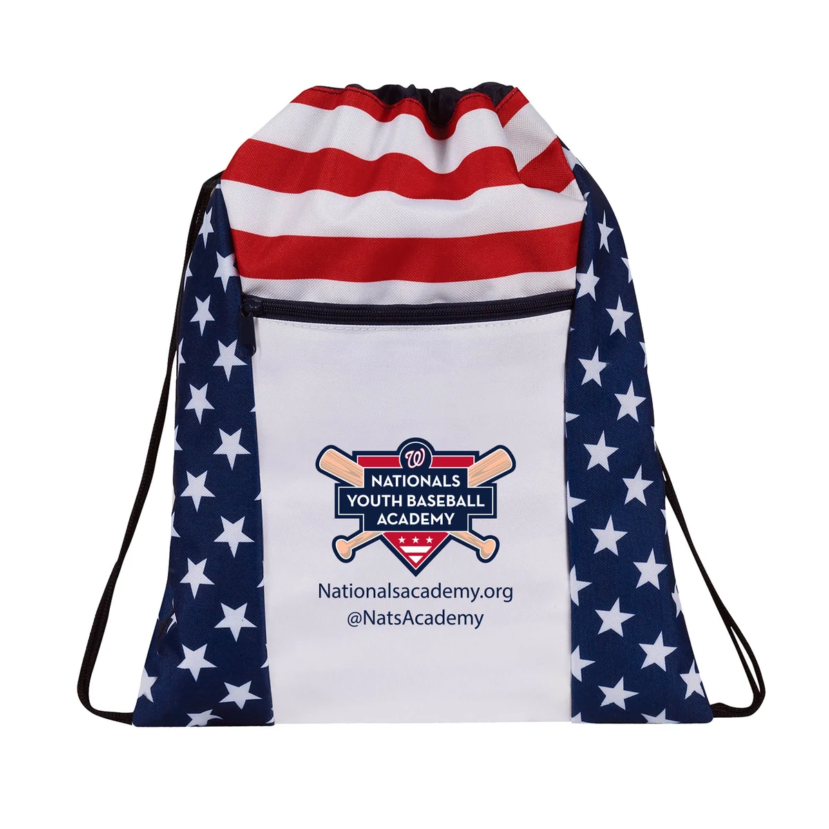 Patriotic Drawstring Backpack with zippered Front Packet(Bag, Backpack) 1