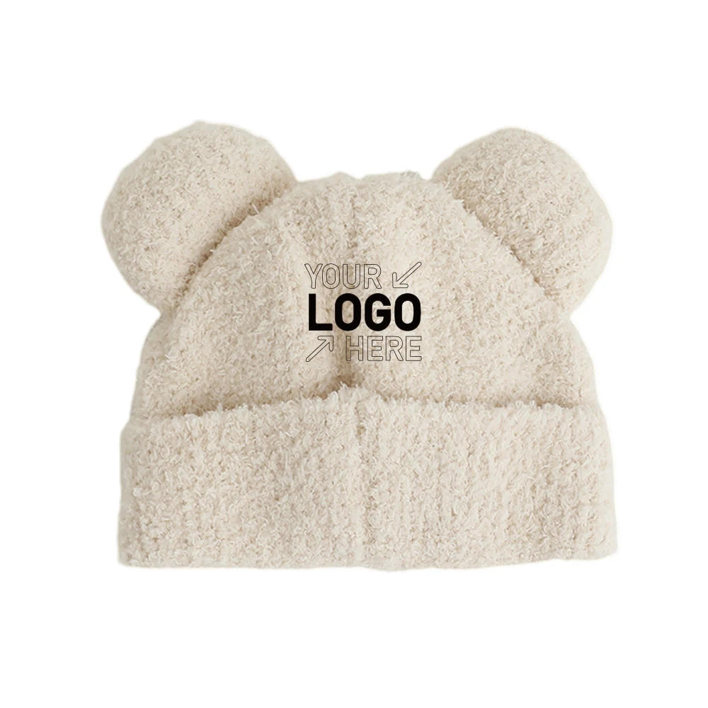 Bear ear ear protection knitted hat 1