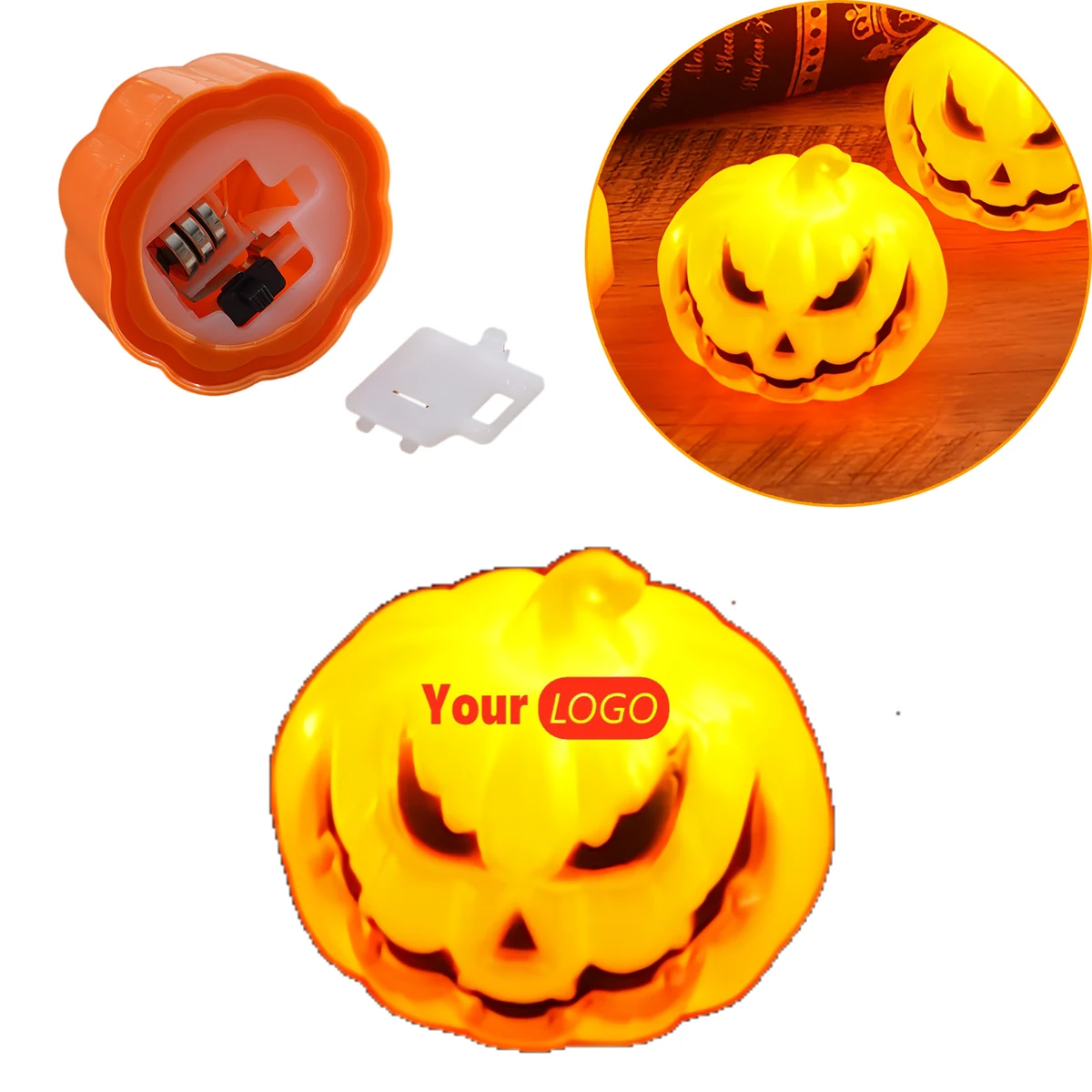 Halloween Pumpkin Ghost Face Electronic Candle 1